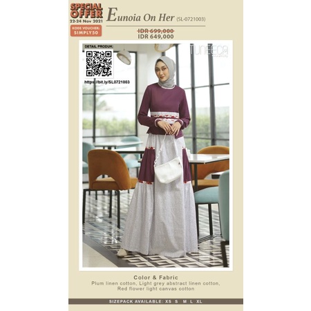 Simply Look SL-0721003 Fruitte Gamis Long Dress By Tuneeca Diskon Sale Promo