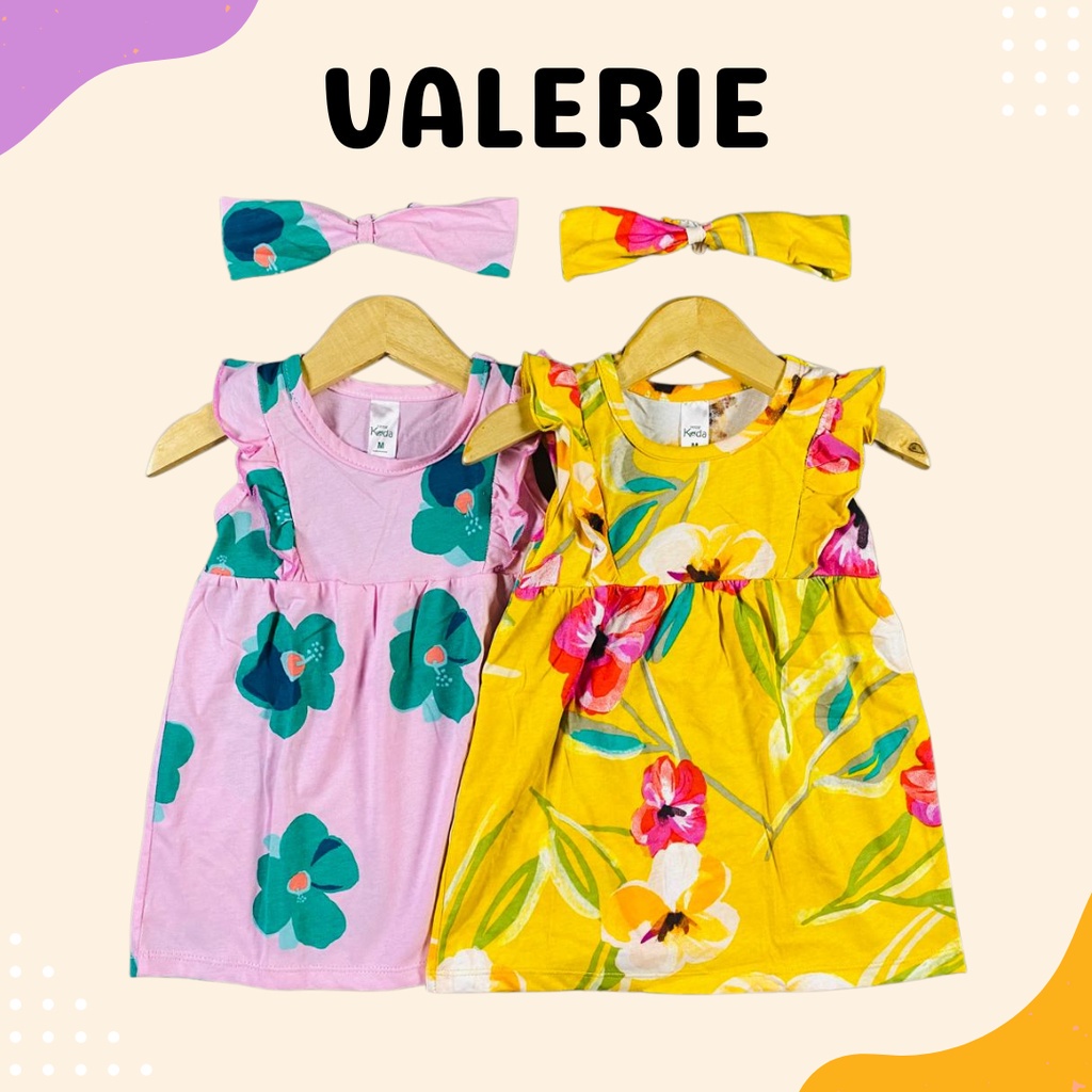 6-24 Bulan DRESS BAYI VALERIE FREE HEADBAND by LITTLE KODA (SNI)