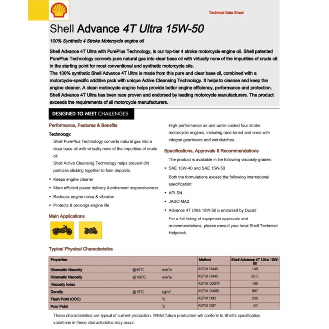 OLI MESIN SHELL ADVANCE ULTRA 4T 15W50 1LITER