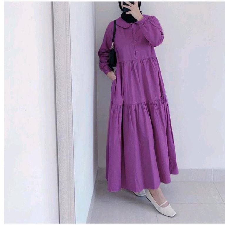 Luna Midi Dress/Pakaian Wanita/Kekinian 2022/Busui friendly