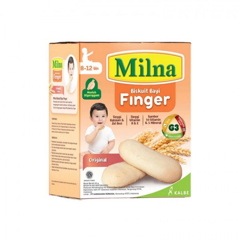 Milna Biskuit Bayi Finger 8-12 Bulan 52gr/Snack Cemilan Makanan Bayi
