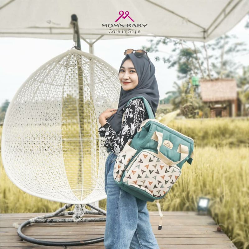 Tas Perlengkapan bayi diaper bag model ransel Moms Baby MBT 3031 Othello Series Makassar diaper bag