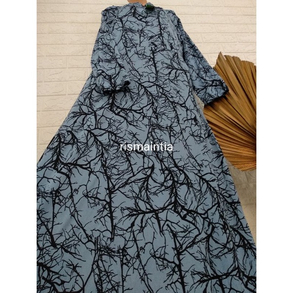 Gamis Hyget Jumbo Sultan Gracia Sabina Gamis Jumbo Termurah-Akar Biru