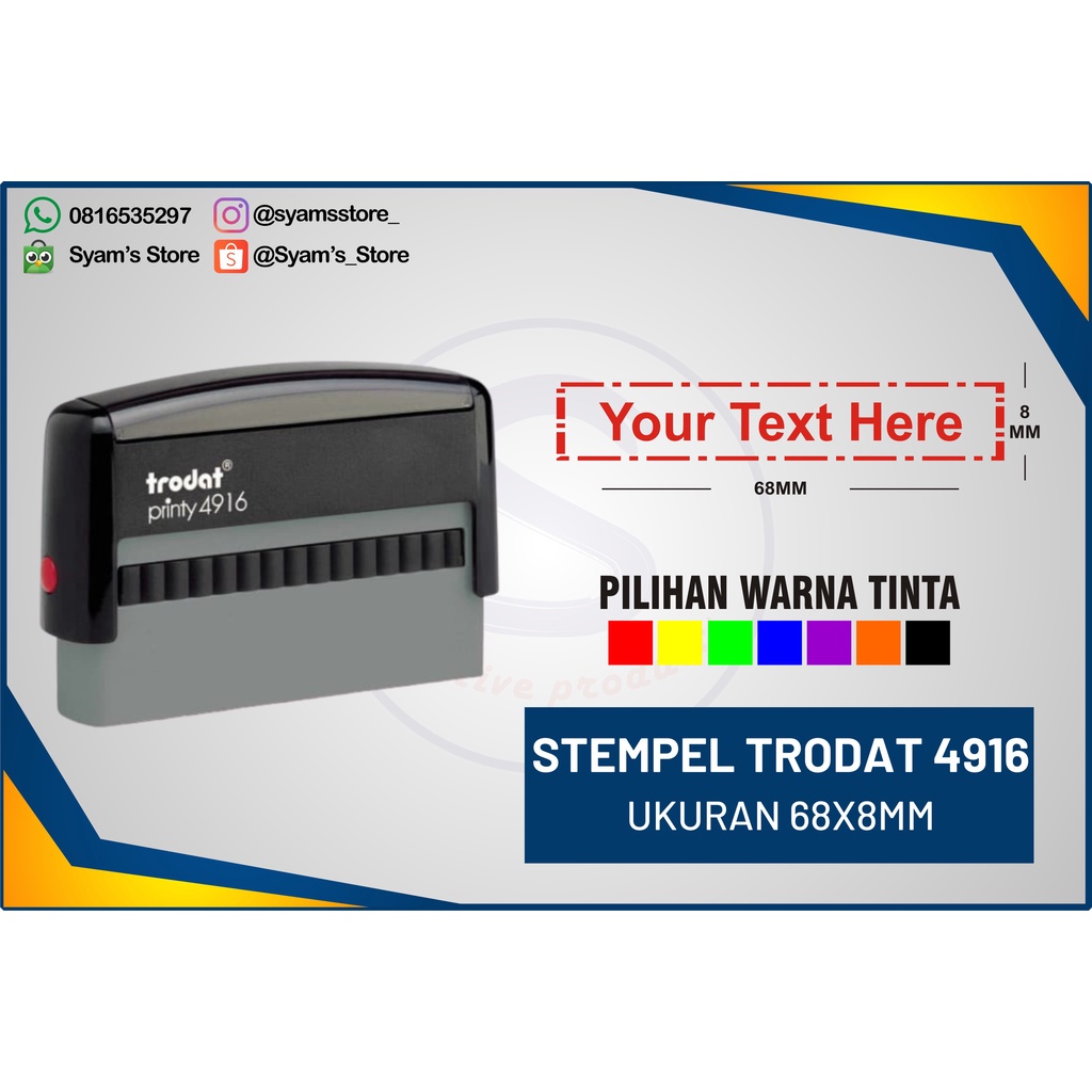 

Stempel TRODAT 4916, stempel warna,nama,perusahaan, stempel otomatis