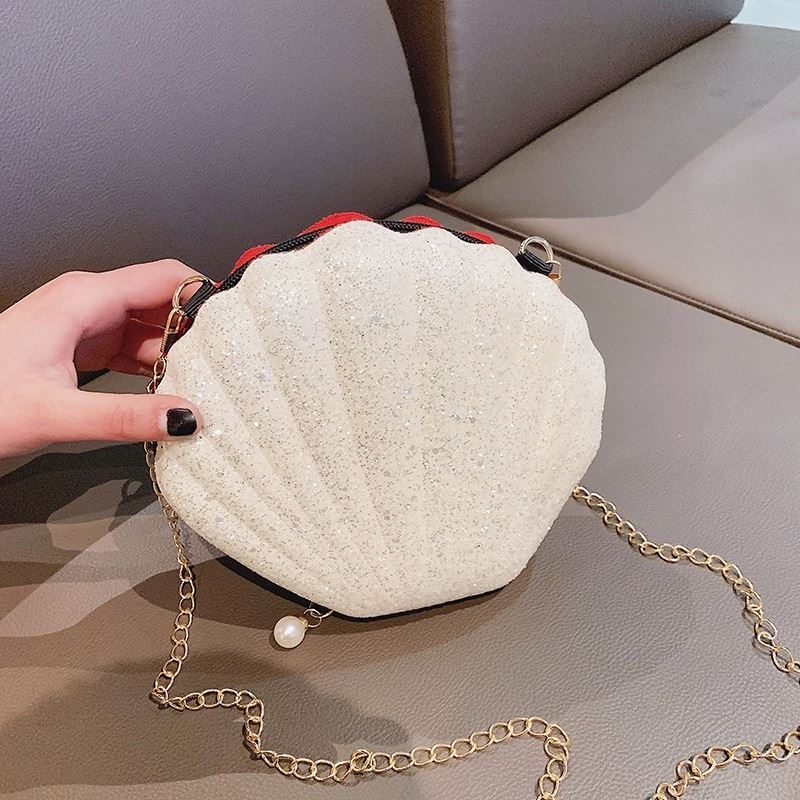 BJ21943 - BLACK/COFFEE/PINK/WHITE - TAS PESTA CLUTCH MODEL KERANG SLEMPANG JINJING TOTEBAG HANDBAG TAS WANITA FASHION IMPORT MODIS ELEGAN TERMURAH TERLARIS TERBARU BAGSTORE JAKARTA TAS BATAM JT1943