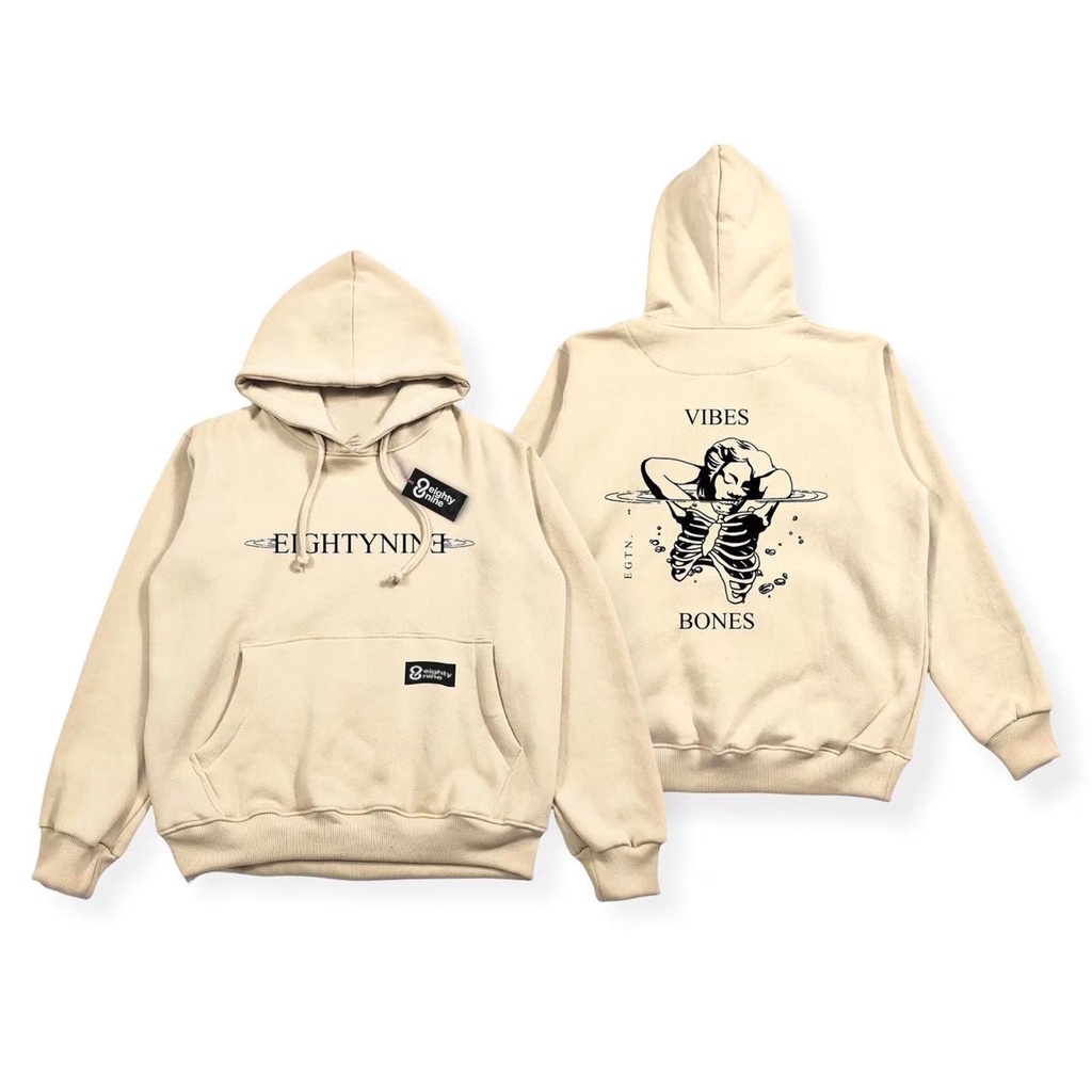 SWEATER HOODIE DISTRO PRIA WANITA CREAM ORIGINAL EGTN COMPANY / HOODIE PRIA / ANIME / OVERSIZE / SWEATER HOODIE