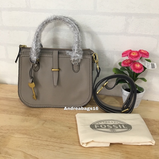 Tas fossil mini ryder satchel light taupe Original bag