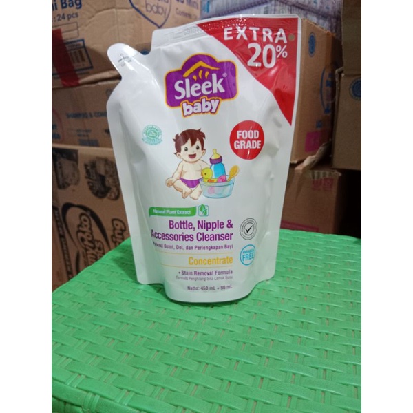Sleek cuci botol 450 ml / Sleek bottle, nipple