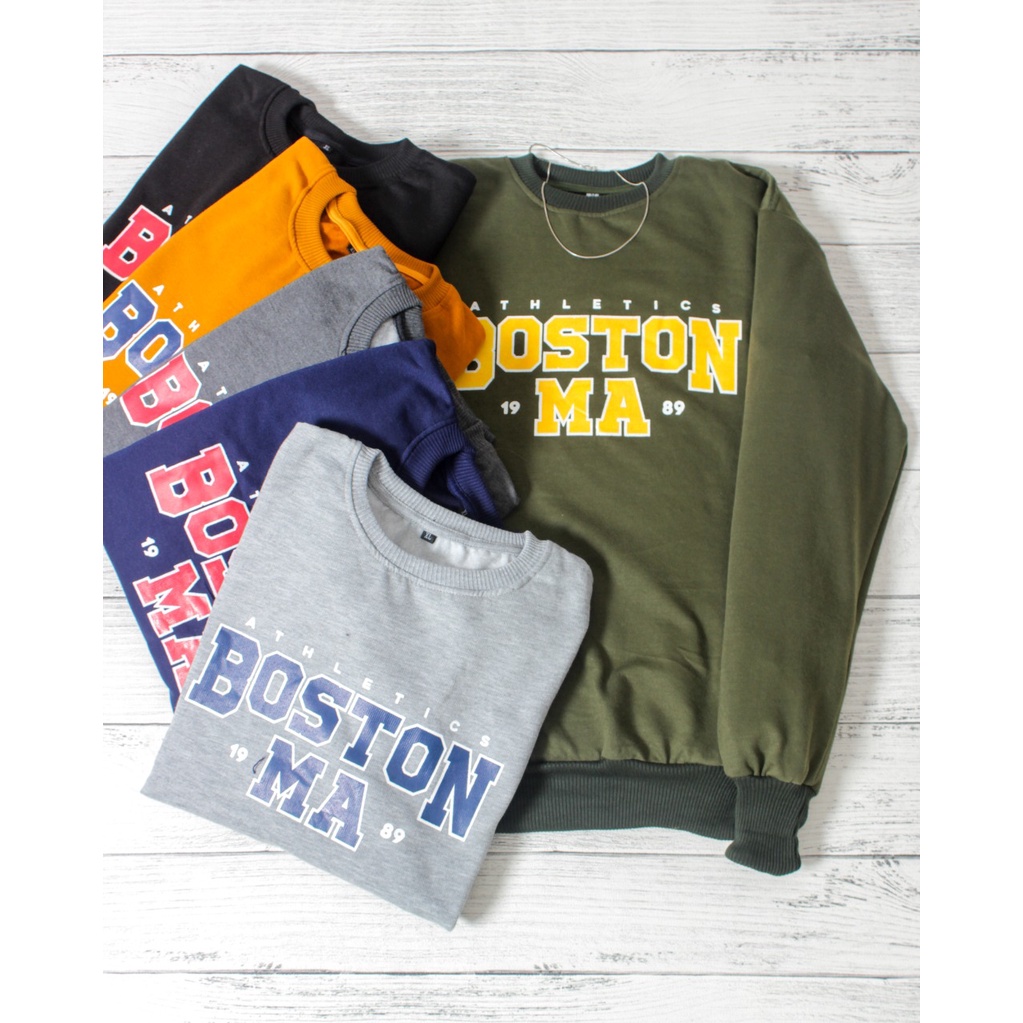 Baju Atasan Wanita Terbaru Sweater Wanita BOSTON Sweater Crewneck