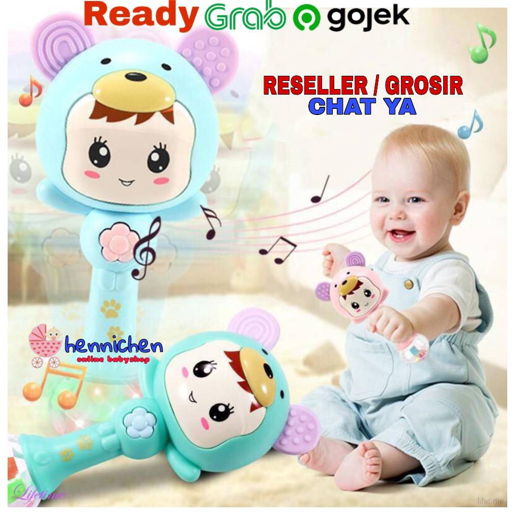 MAINAN ANAK Tongkat Rattle Musik Lampu Anak dengan Lampu dan Suara Lagu + BUBBLE FREE