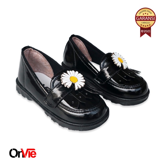 Sepatu Domart Anak Sepatu Loafers Anak Variasi Bunga Daishi Lucu / Sepatu Formal Slipon Anak