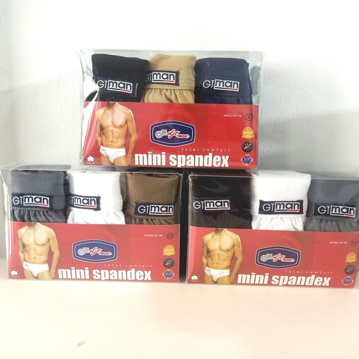 Set isi 3 Pcs Celana Dalam Pria GT Man Mini Spandex Katun CD Underwear Cotton Pakaian Dalam Pria