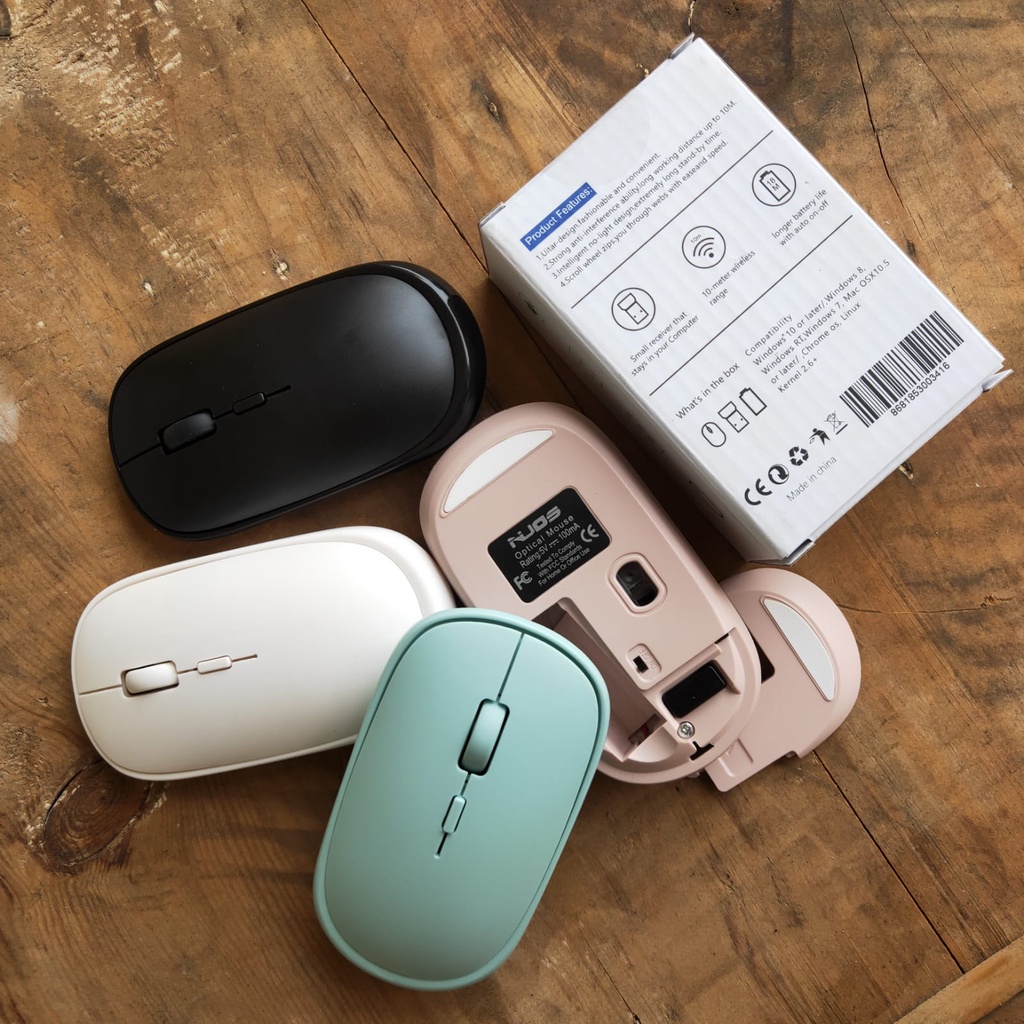 Mouse Wireless Optical Mouse Warna Macaron Dengan Desain Minimalis / Mouse Bluetooth Wireless Simple