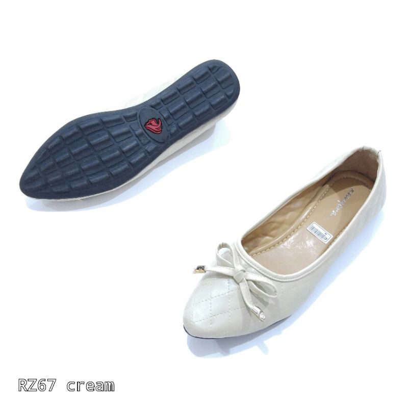 Borneo Sepatu Wanita Slip on Flat Flatshoes Bahan Sintetis Premium RZ67 by Xavyera