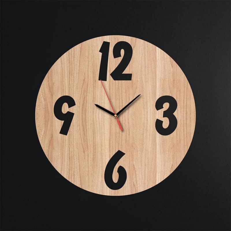Jam Dinding Model Desain Kayu Unik Dekorasi Pajangan Rumah Retro Vintage-J6