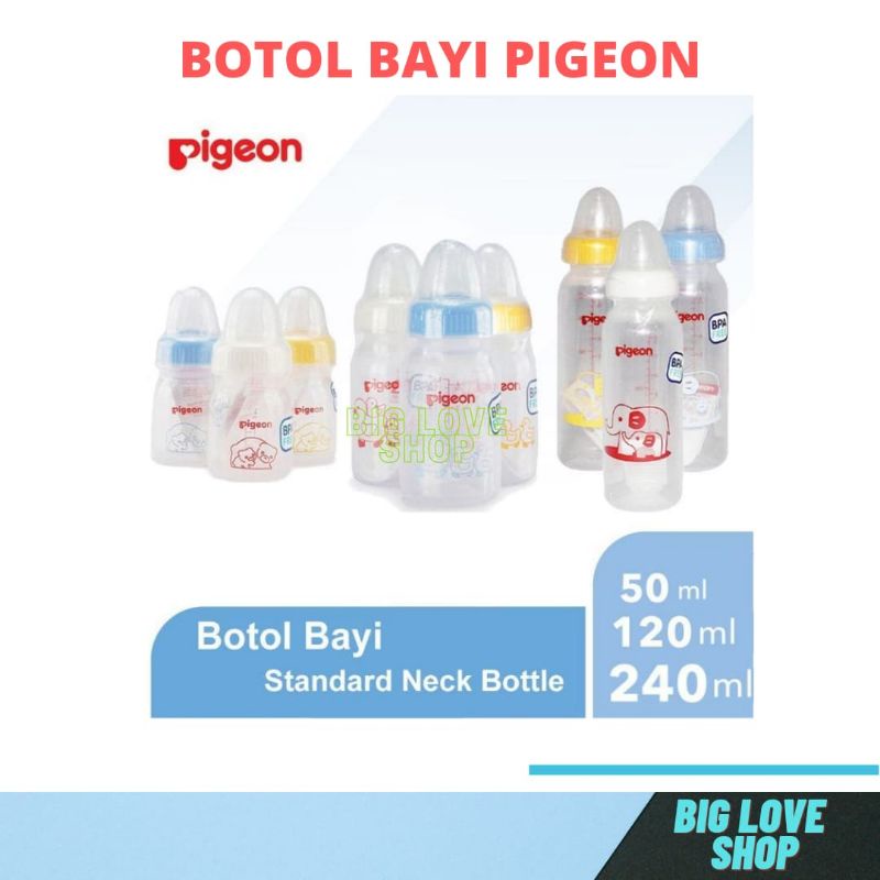 Botol Bayi Pigeon Standar Neck Bottle/botol susu bayi Dot Nipple Original Pigeon