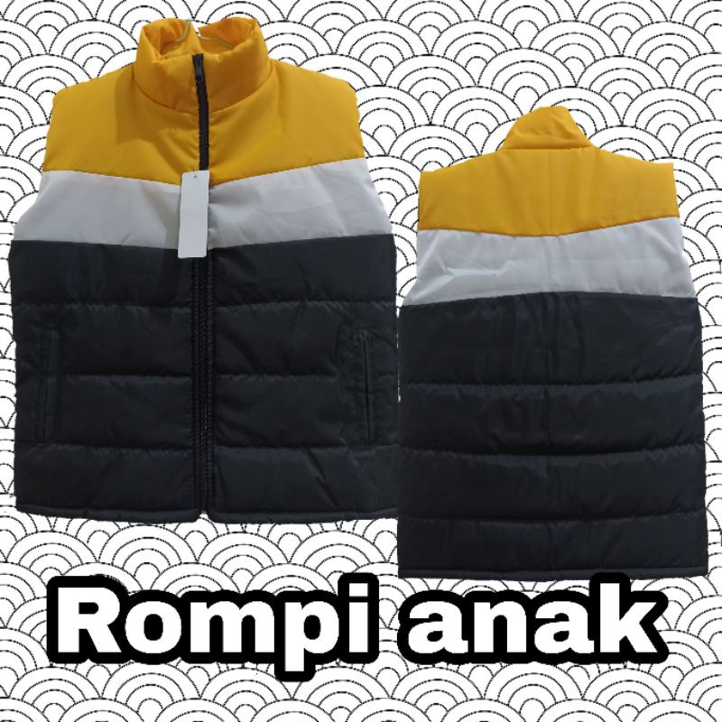 jaket rompi parasut kerah anak 3 warna