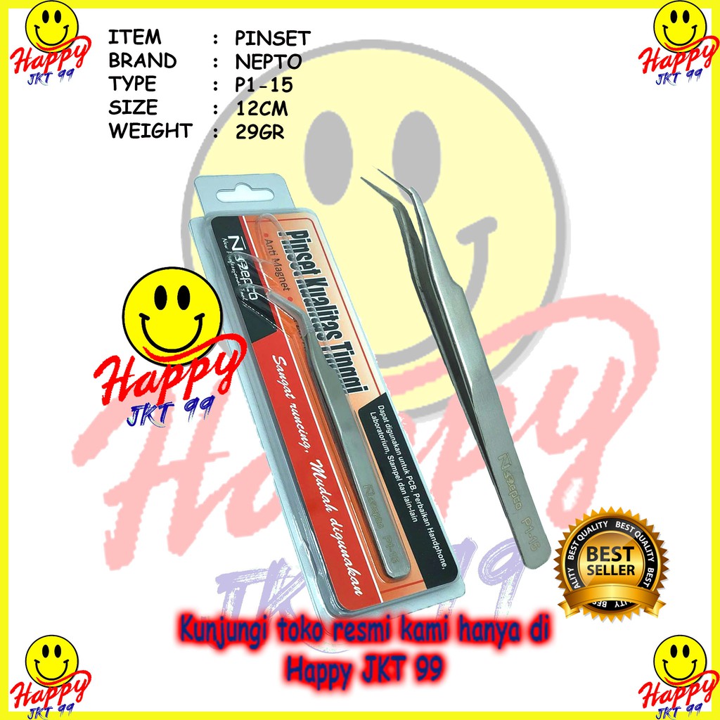 [ HAPPY JKT 99 ] PINSET NEPTO BENGKOK LURUS RUNCING P1-15 P1-11 P1 11 15 ALAT SERVICE TEKNISI