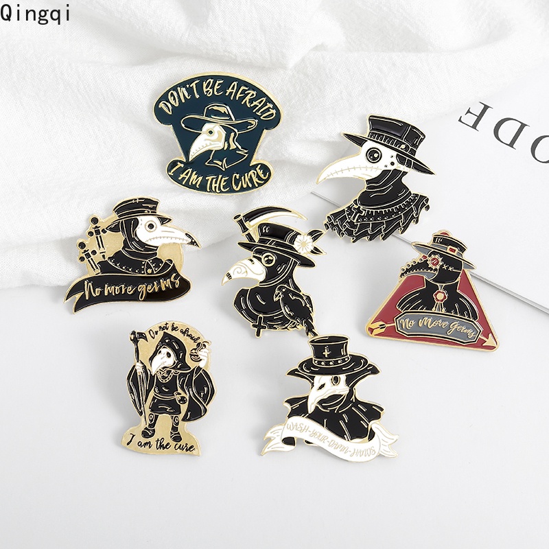 Bros Pin Enamel Desain Plague Doctor Gaya Punk Untuk Hadiah Teman