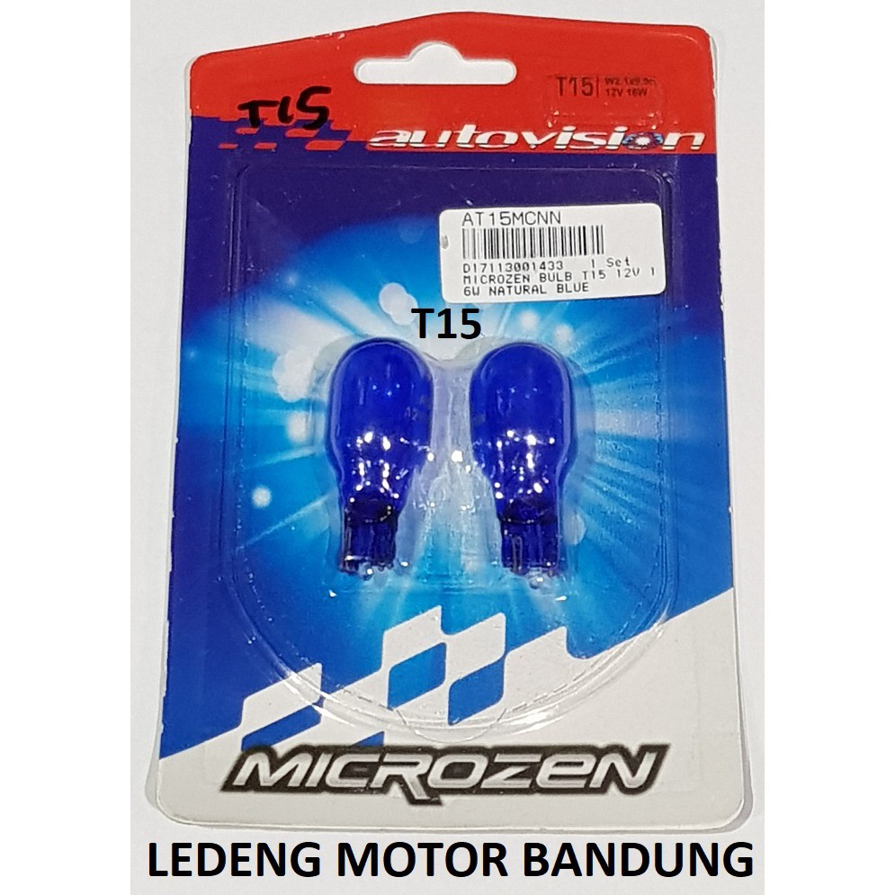 T15 Autovision Microzen Blue Lampu Bohlam Sen Senja Mobil 12v 16w