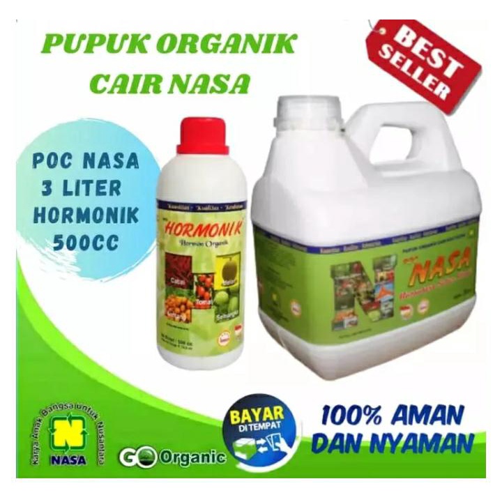 COD - PAKET PUPUK ORGANIK NASA 1 PAKET / ORIGINAL NASA / POC NASA 3 LITER / HORMONIK NASA 500CC