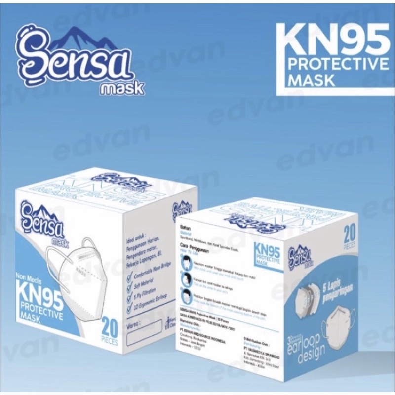 Masker KN95 KN 95 SENSA Earloop Medis 5 ply isi 20/box