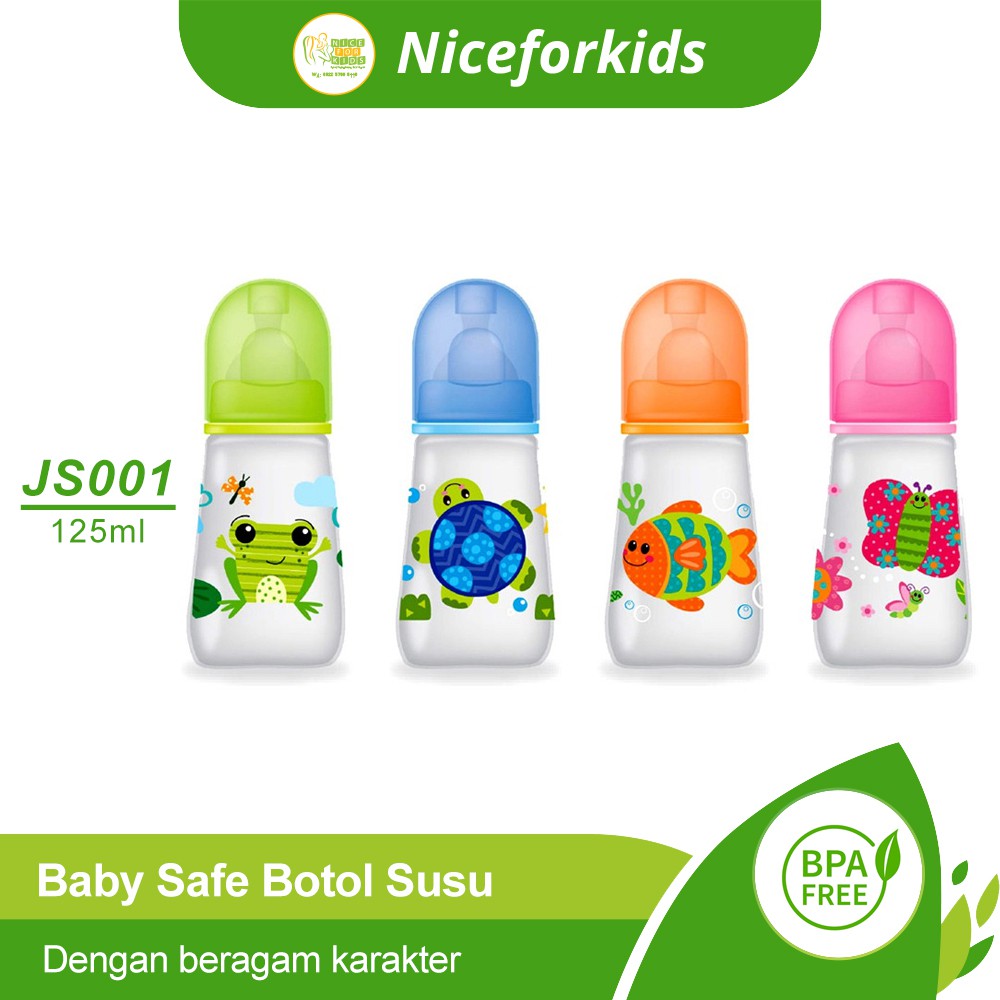 Baby Safe Botol Susu Bayi Feeding Bottle 125 ML JS001 BPA Free