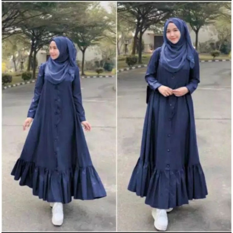 Naisa_collections LONG GAMIS PIONI / FULL LEMPEL KELILING / COD