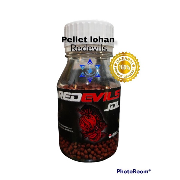 Pelet louhan redevils JDL 100gr / red devils JDL mencerahkan warna merah ikan lohan