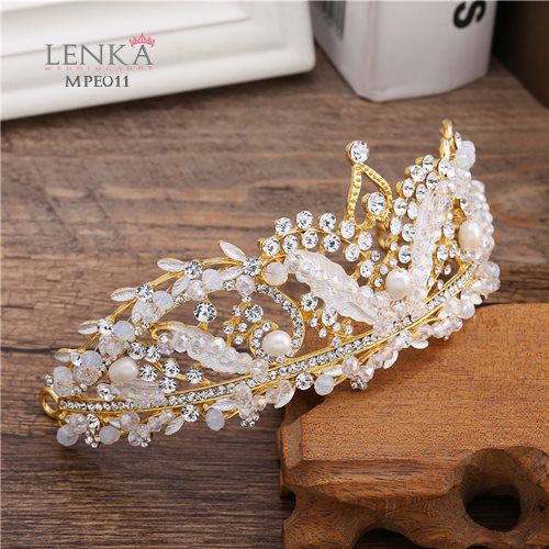 [PALING LARIS] MAHKOTA BRIDAL CROWN HEADPIECE PESTA WEDDING MODERN EMAS MPE011