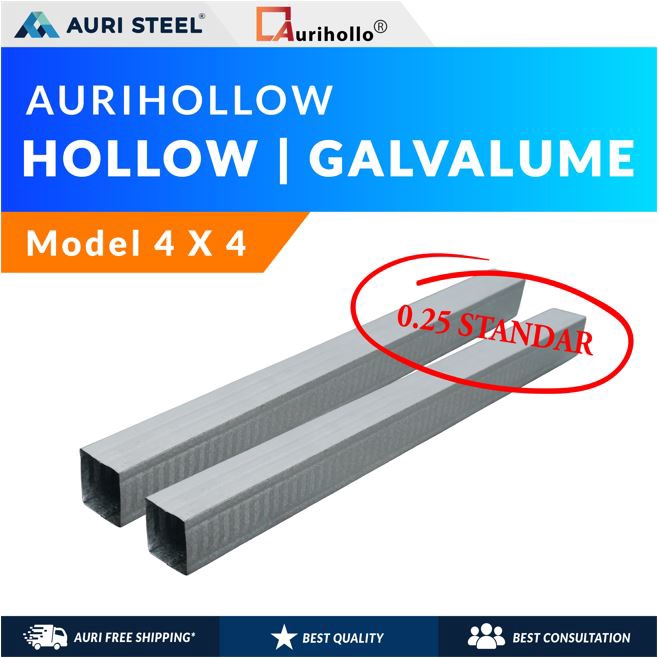 ( Harga Per Batang !!! ) Hollow Murah 4X4 Standart | Hollow Plafon Bahan Baja Ringan Tebal 0.25 MM