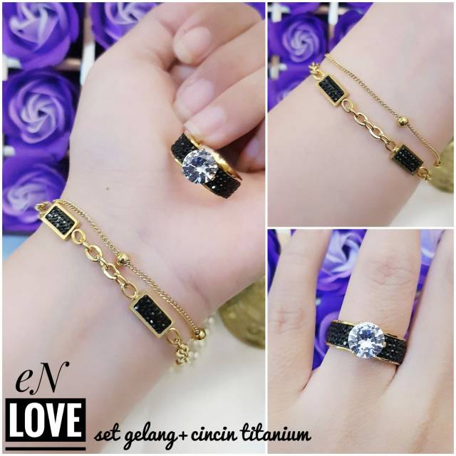 Set Titanium Gelang dan Cincin