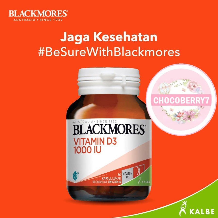 Blackmores Vitamin D3 - 1000IU, isi 60 Capsules D3 1000iu BPOM Kalbe