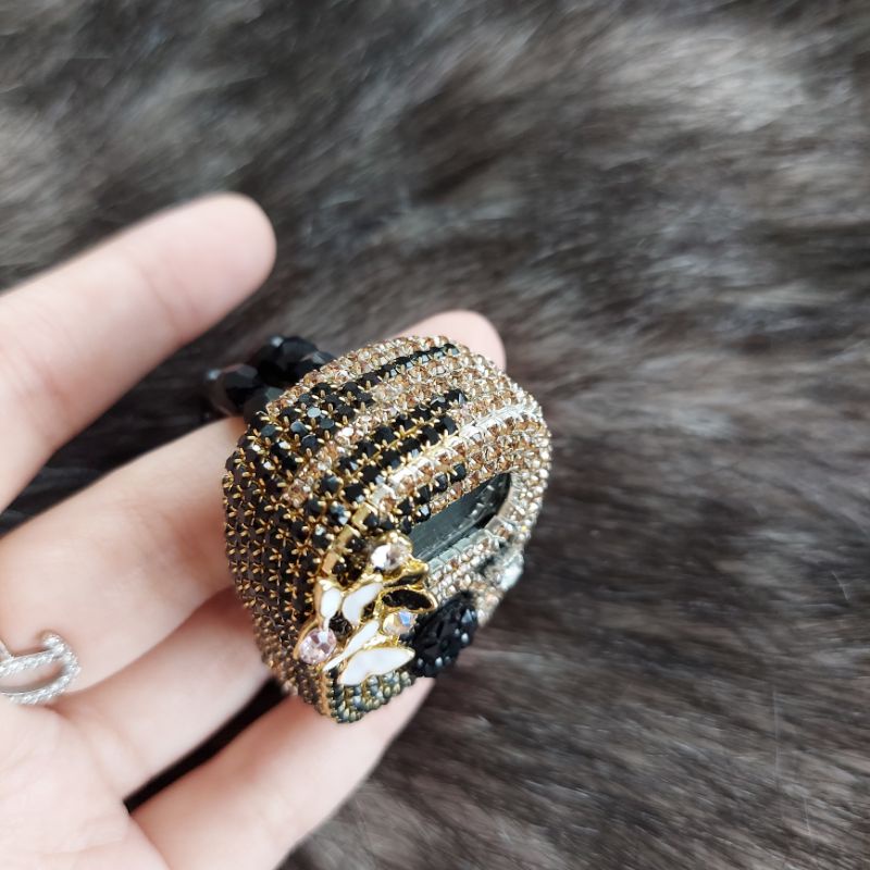 Nisa Aydrus - ALARM &quot;Aqila&quot; Black C Gold Mocca Tasbih Digital Swarovski