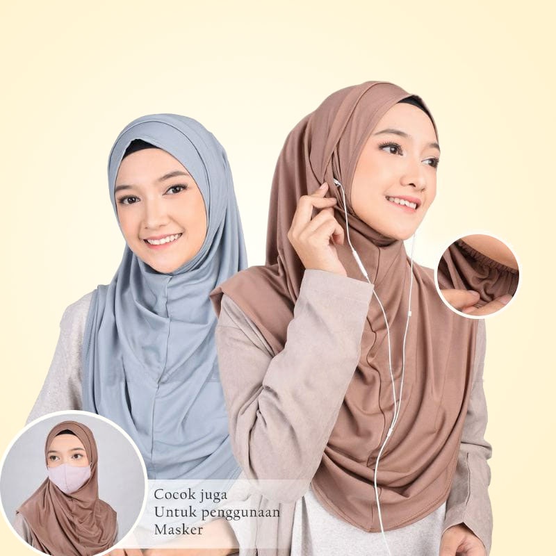 Bergo Instan Masker ITY / hijab ity masker / jilbab masker ity / Hijab instan Earphone Masker / Jilb