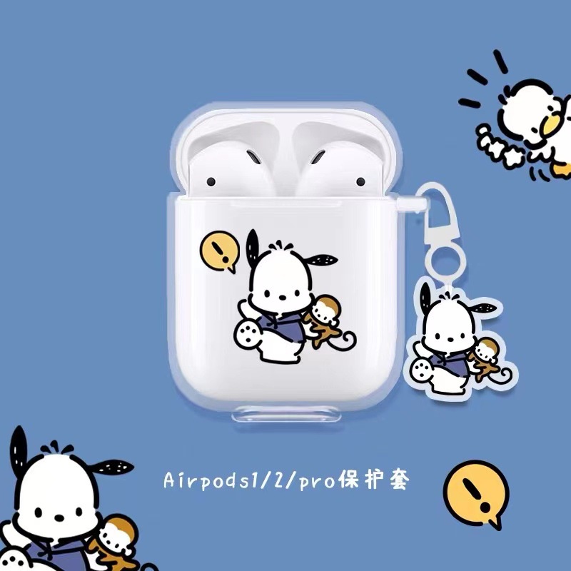 Kartun Lucu Anjing Anjing Bluetooth Earphone Transparan Pelindung Case Cover Untuk Airpods1 2 3 Pro 2 PRO2 Airpods3 Lembut TPU Protector