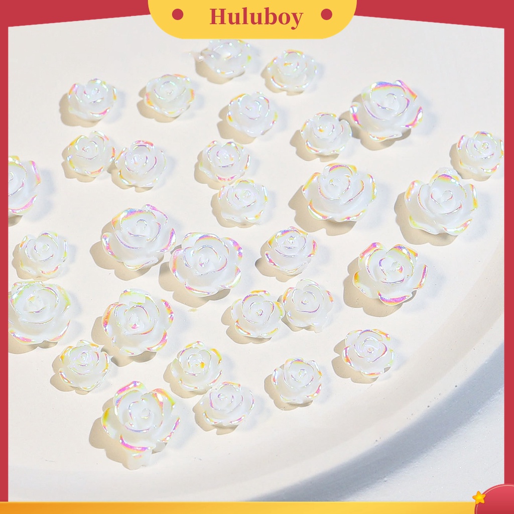 Huluboy Huluboy♡ 20 Pcs Aksesoris Berlian Imitasi Bentuk Bunga Camellia Untuk Dekorasi Kuku Wanita