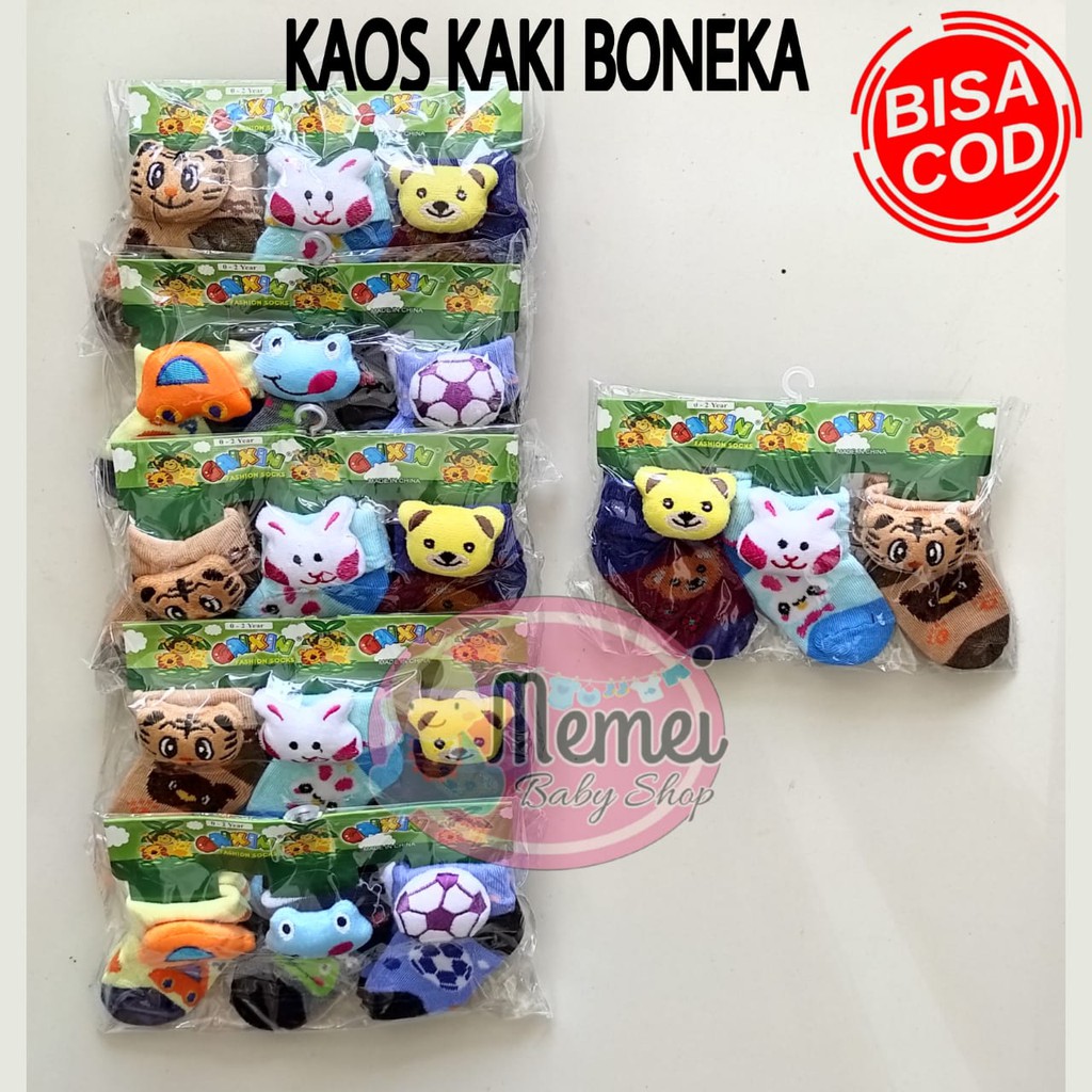 Kaos kaki bayi BONEKA isi 3 pasang perlengkapan bayi lahir