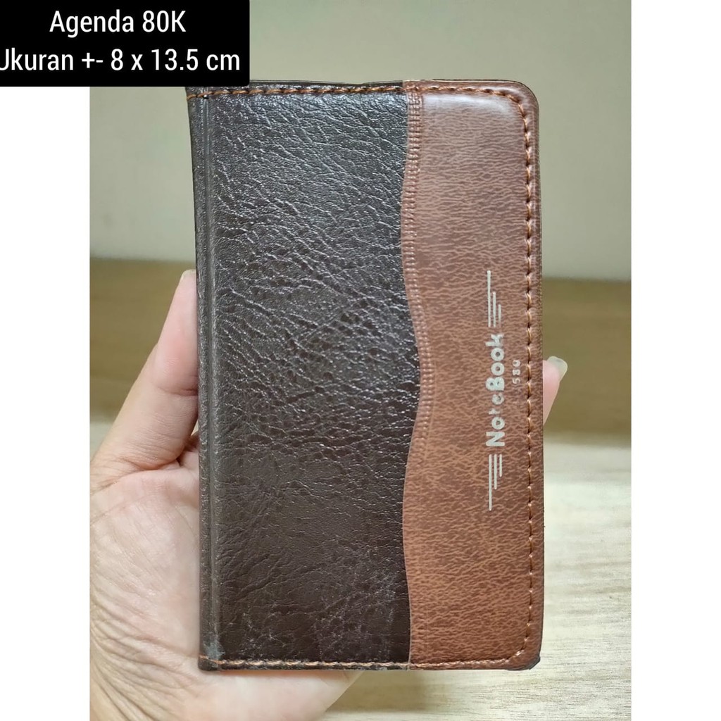 

buku agenda saku kulit kecil 8x 13.5 cm 80 K