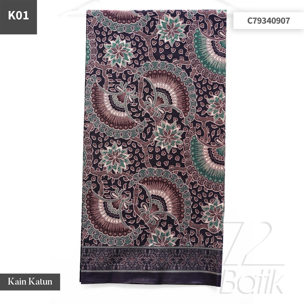 JARIK BATIK Premium Bahan Katun Motif Kembang Semak Warna Merah 729578 CAP 72