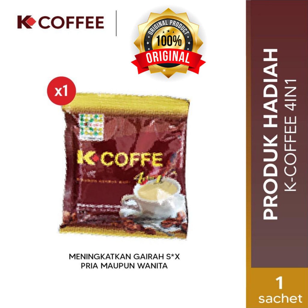 K-COFFEE 4 in 1 Extract Ginseng (Kemasan Sachet) | Kopi Penambah Stamina -Original by K-Link
