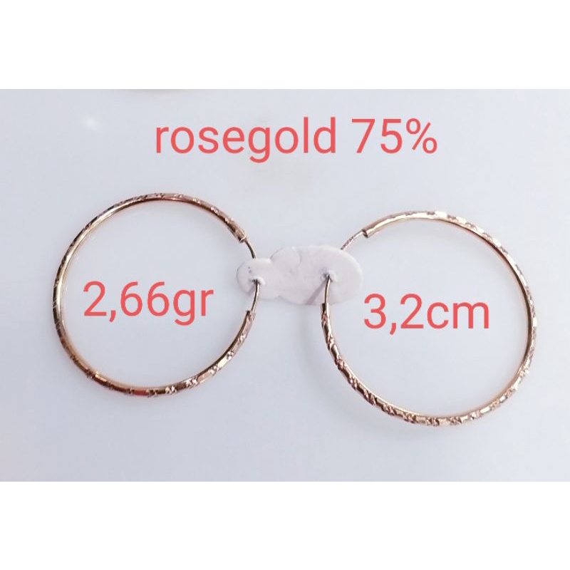 Anting gipsy emas rosegold 750