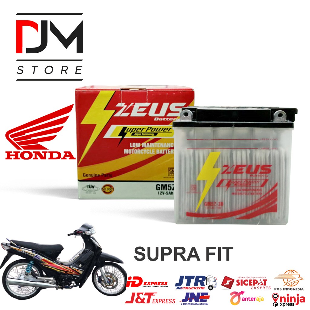 Aki Motor Honda MegaPro Lama Supra Fit Supra X 100 Aki Basah Zeus GM5Z-3B