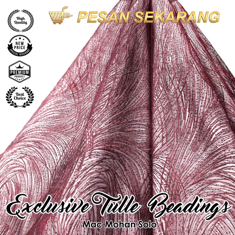 [NEW ARRIVAL] EXCLUSIVE TULLE BEADINGS WEDDING DRESS PREMIUM TILE SALUR PER 0.5 m BAJU PESTA KEBAYA BRIDESMAID HIGH QUALITY TERSEDIA VARIAN WARNA LEBGKAP