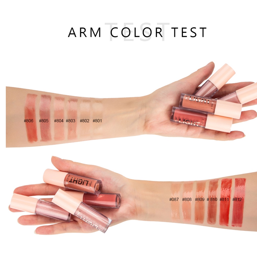 【Baru】Handaiyan 12Colors Mirror Lip Gloss Natural Moisturizing Waterproof Velvet Lip Glosses Non-sticky Lip Makeup