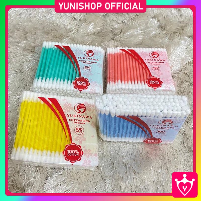 Cotton Bud Yukinawa Dewasa Isi 100 / Korek Kuping Dewasa Bayi Cotton Bud Warna TV-106