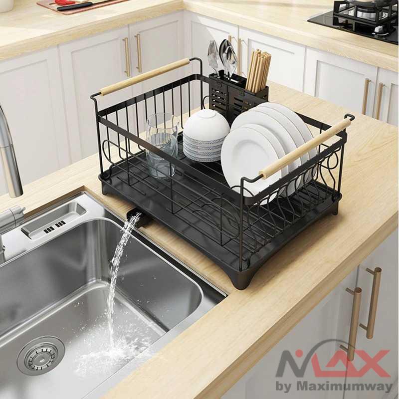 PAMIJUJU Rak Pengering Cuci Piring Kitchen Drain Basket - MYHY001 Warna Hitam