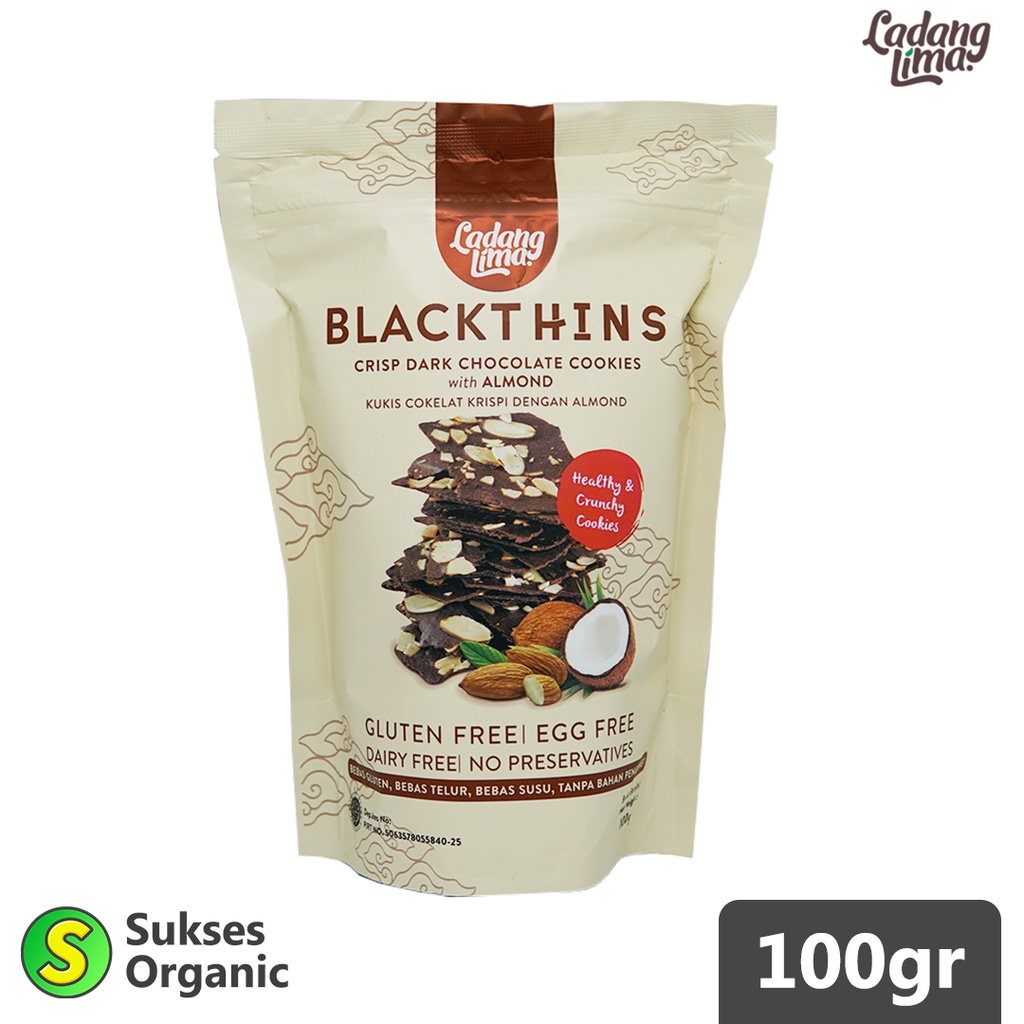 

Blackthins Dark Chocolate Cookies Crispy Almond | 100gr | Ladang Lima | Gluten Free