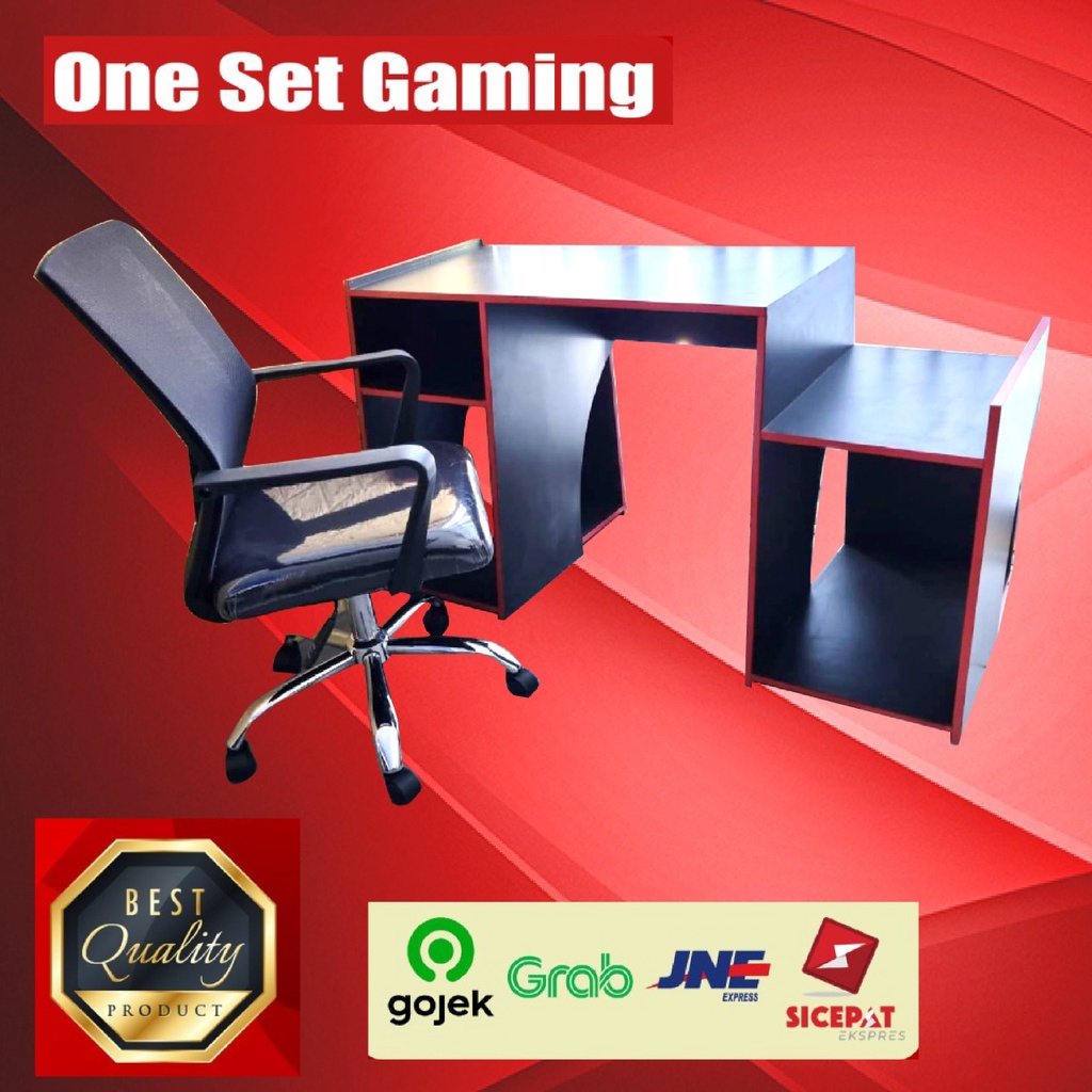 meja kursi gaming / meja gaming / kursi gaming - full set