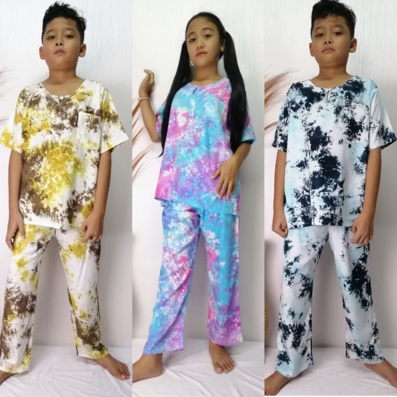 Set Koko Panjang Tie Dye Anak (10-11 th)